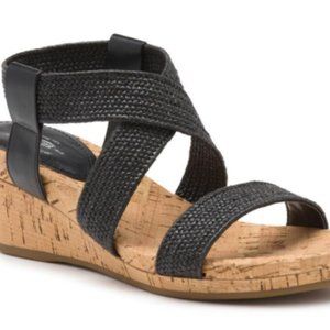 Bass Black Wedge Sandals